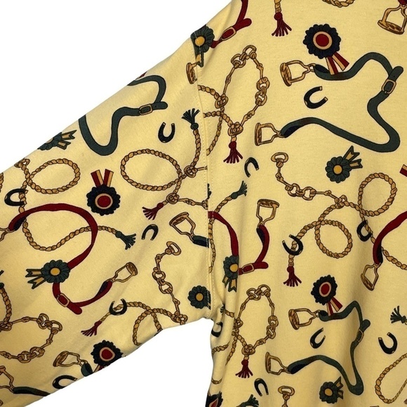 Talbots Mustard Equine Style Turtleneck 100% Cotton Top Sz M - Picture 3 of 7